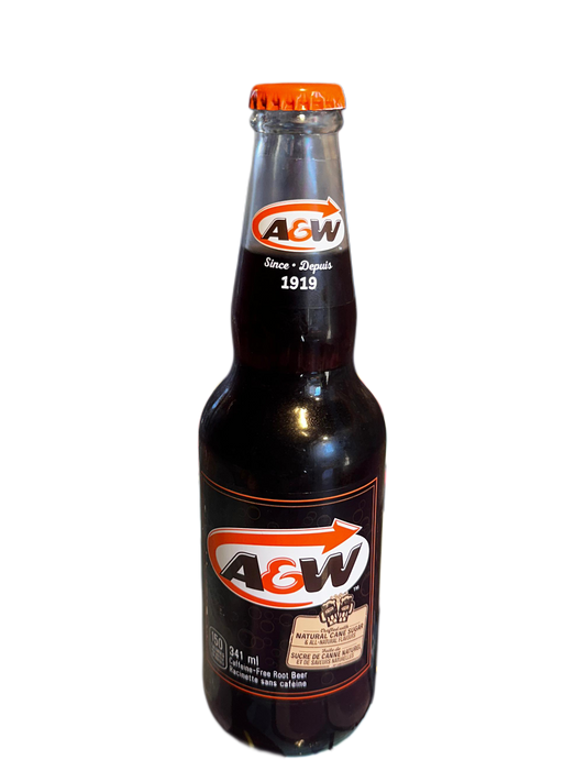 A&W Root Beer Glass Bottle